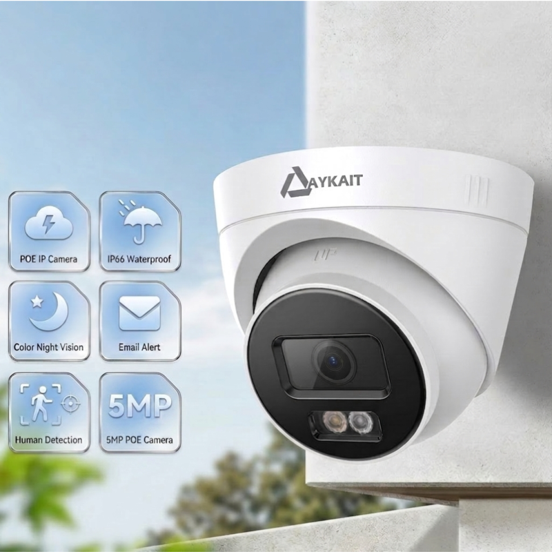 AYKAIT 5MP Full HD IP Indoor Dome Camera